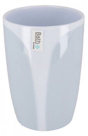 badkamerbeker Napoli 350 ml wit/blauw