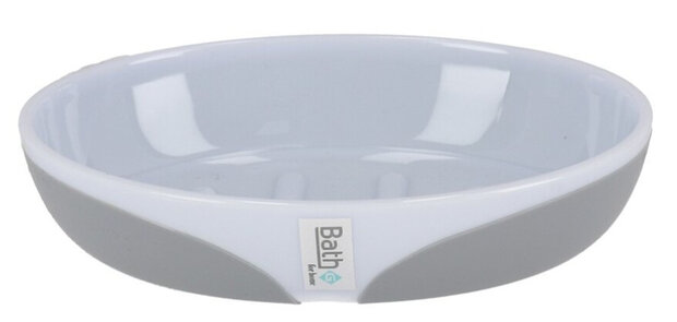 zeephouder Napoli 13 x 9,5 cm wit/grijs