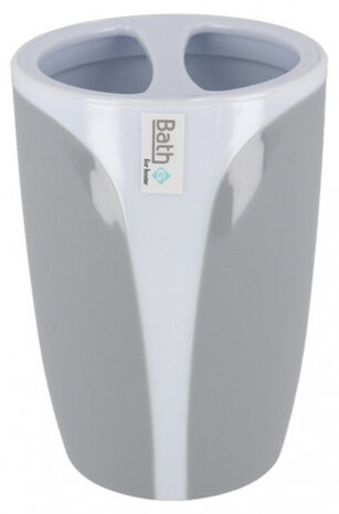 tandenborstelhouder Napoli 350 ml 7,5 x 11 cm wit/grijs