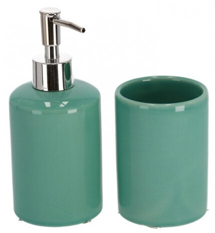 badkameraccessoire-set keramiek groen 2-delig
