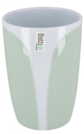 badkamerbeker Napoli 350 ml wit/mintgroen