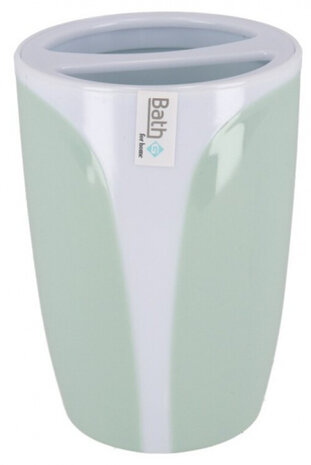 tandenborstelhouder Napoli 350 ml 11 cm wit/mintgroen