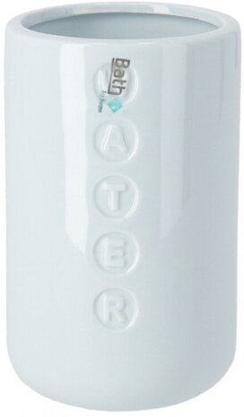 badkamerbeker Bath Time 350 ml keramiek wit