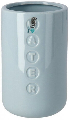 badkamerbeker Bath Time 350 ml keramiek blauw