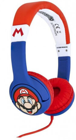 koptelefoon Super Mario junior rood/blauw