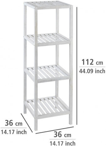 badkamerkast 4 planken Norway 36 x 36 x 112 cm hout wit
