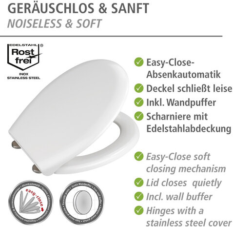 toiletbril softclose Rieti 44,5 x 37 cm duroplast wit