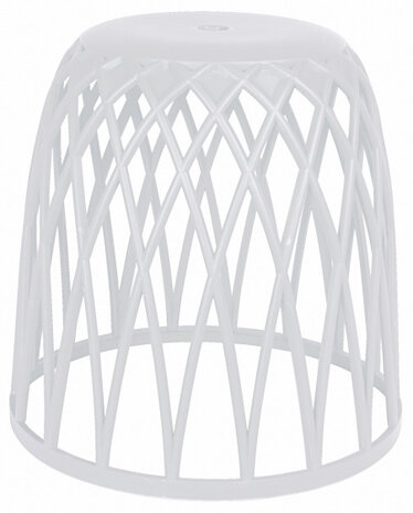 wasmand en kruk Omio 43,5 x 43,5 cm polypropyleen wit