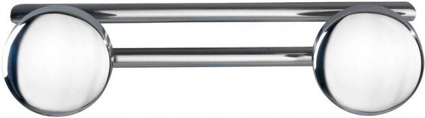 reling met 2 haken Basic 24,5 x 6,5 cm RVS chroom/zilver