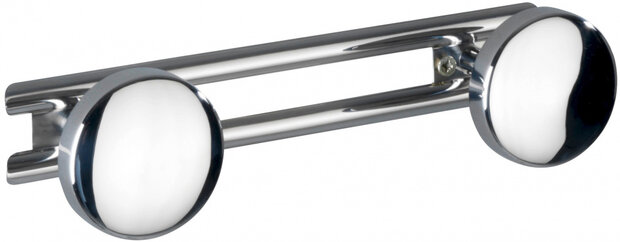 reling met 2 haken Basic 24,5 x 6,5 cm RVS chroom/zilver