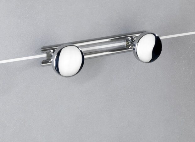 reling met 2 haken Basic 24,5 x 6,5 cm RVS chroom/zilver