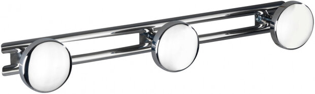 reling met 3 haken Basic 42,5 x 6,5 cm RVS chroom/zilver