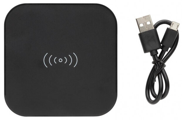 oplaadstation draadloos 5W ABS USB/QI zwart