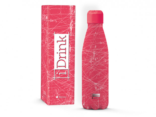 thermosfles Grunge 500 ml RVS roze