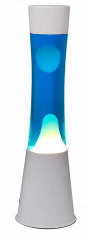 lavalamp 40 x 11 cm glas/aluminium 25W wit/blauw