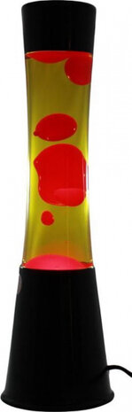 lavalamp 40 x 11 cm glas/aluminium 25W geel/rood