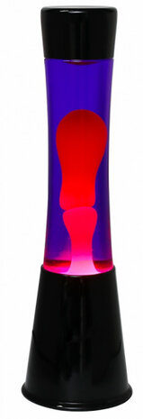 lavalamp 40 x 11 cm glas/aluminium 25W zwart/paars