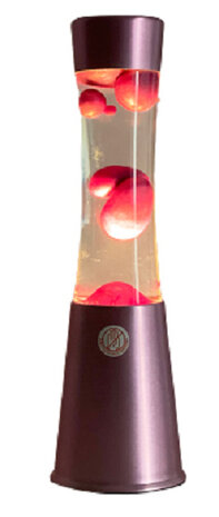 lavalamp 30 x 11 cm glas/aluminium roze/warm wit