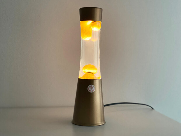lavalamp 30 x 11 cm glas/aluminium 25W goud/warm wit
