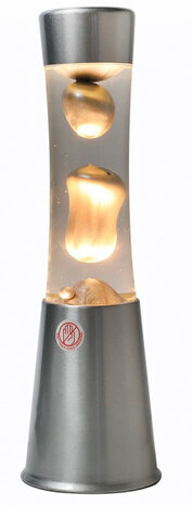 lavalamp 30 cm glas/aluminium 25W zilver/warm wit