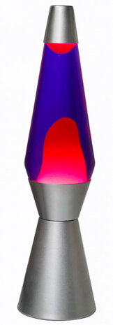 lavalamp 40 x 11 cm glas/aluminium 25W zilver/paars