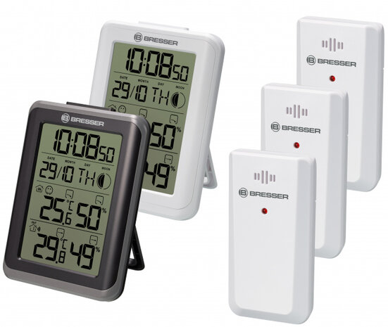 weerstation Clima Jumbo Set 11 cm zwart/wit 6-delig