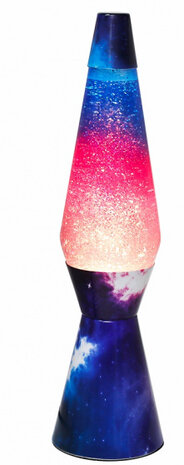 lavalamp Glitter 40 cm glas/staal 30W blauw/paars