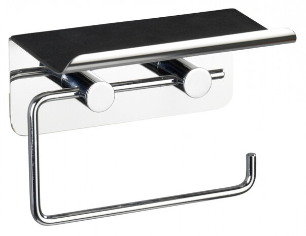toiletrol- en smartphonehouder 7 x 11,5 cm RVS zilver