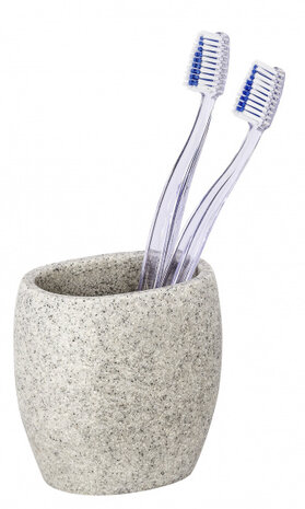 tandenborstelhouder Puro 6,5 x 9,4 cm polyresin grijs
