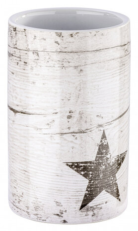 tandenborstelhouder Star 7 x 11 cm keramiek taupe