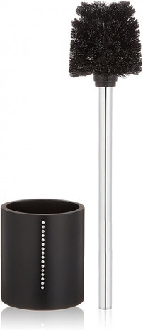 toiletborstel met houder Diamond 37,5 cm polyresin zwart