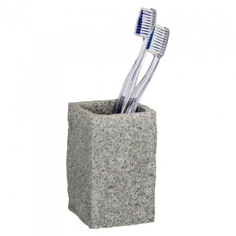 tandenborstelhouder Graniet 10,5 x 6 cm polyresin naturel