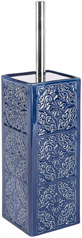 toiletborstel met houder Cordoba 35 cm keramiek blauw