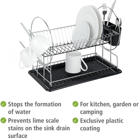 afdruiprek Premium Duo 25 x 36 cm RVS chroom 3-delig