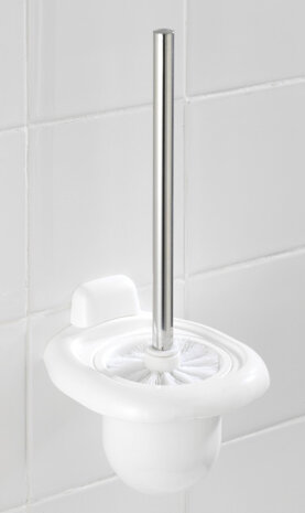toiletborstel met houder Pure 16 x 36 cm ABS wit