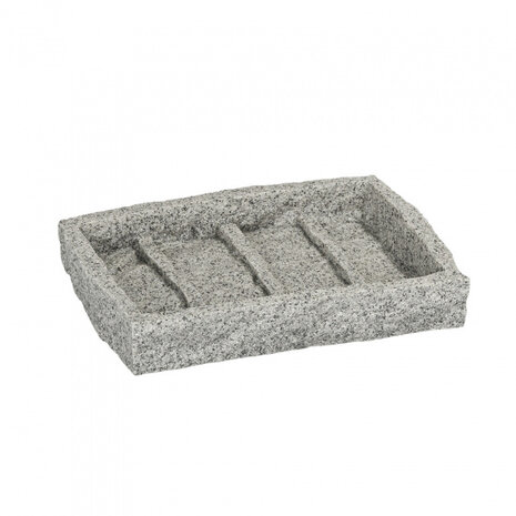 zeephouder Graniet 13,5 x 9 x 2 cm polyresin grijs