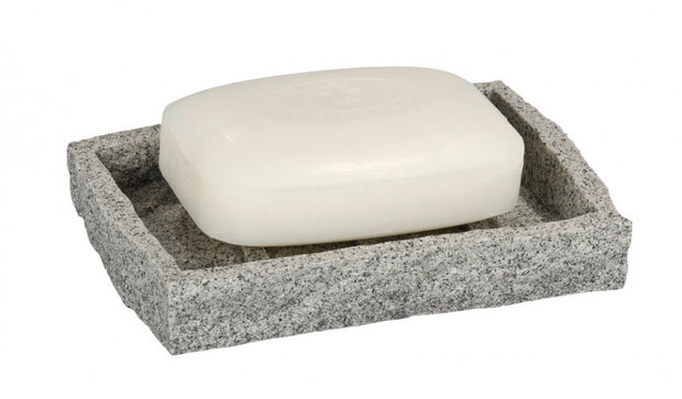 zeephouder Graniet 13,5 x 9 x 2 cm polyresin grijs