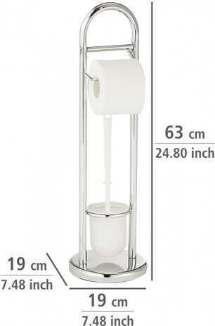 toiletrol-/toiletborstelhouder Siena 63 cm RVS chroom