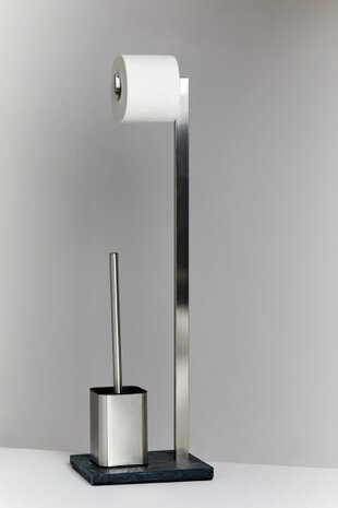 toiletrol-/toiletborstelhouder Slate Rock 73,5 cm zilver