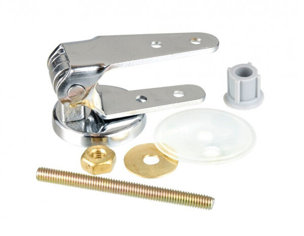 bevestigingsset WC-bril 10 x 10 cm chroom wit 12-delig
