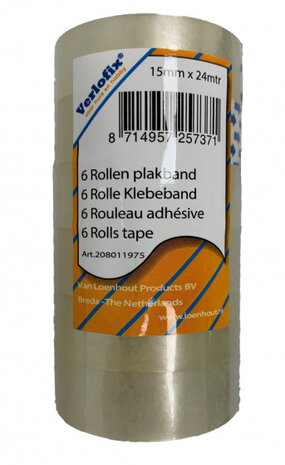 plakband 24 meter transparant 6 stuks