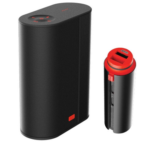 speaker PWR Sound bluetooth 13 cm zwart 2-delig