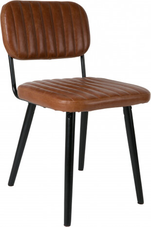 stoel Jake Worn 58 x 81 cm staal/kunstleer bruin
