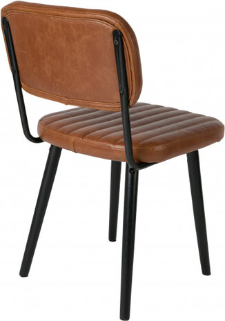 stoel Jake Worn 58 x 81 cm staal/kunstleer bruin