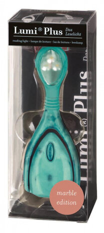 leeslamp Libri-x Lumi plus 13 cm marmer turquoise