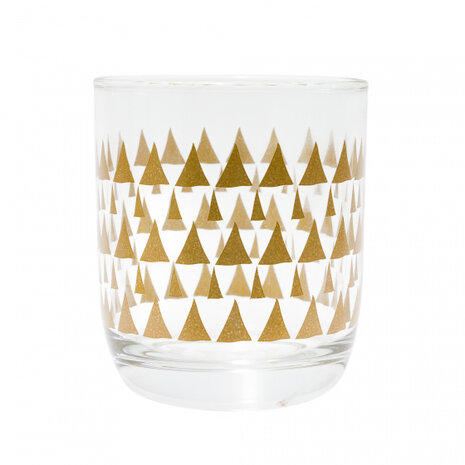 drinkglas Triangles 7,8 x 8,8 cm glas transparant/brons