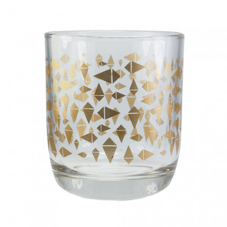 drinkglas Knite 7,8 x 8,8 cm glas transparant/brons