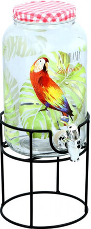 drankdispenser 3 liter 16,5 x 38 cm glas rood