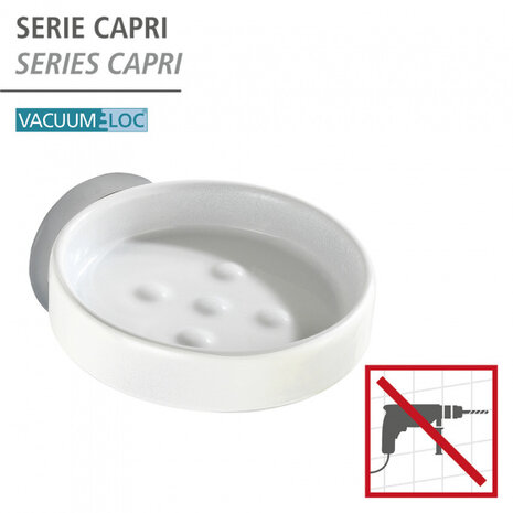 zeephouder Capri 15 x 11 cm keramiek wit