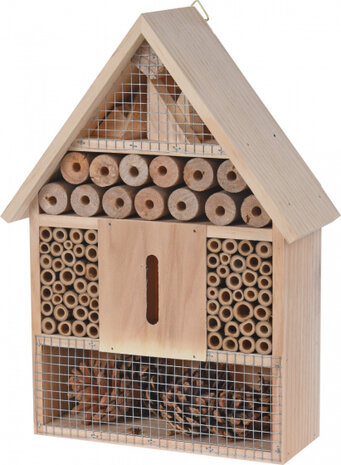 insectenhotel 22 x 9 x 30 cm hout naturel